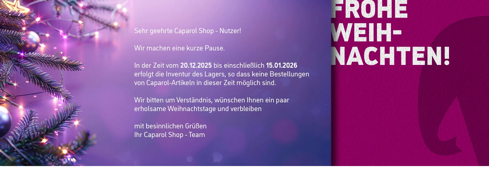 Wir machen Pause ...